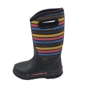 Bogs Classic Stripes Rain Boots Kids Size 12 Multicolor Waterproof Insulated